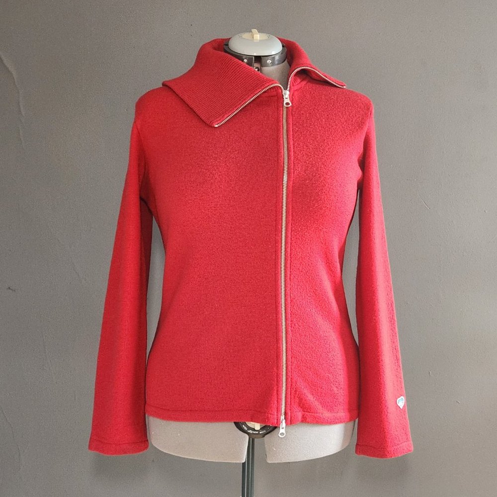 Kuhl Prague Merino Wool Sweater Asymmetrical Zip: Red, Size: L